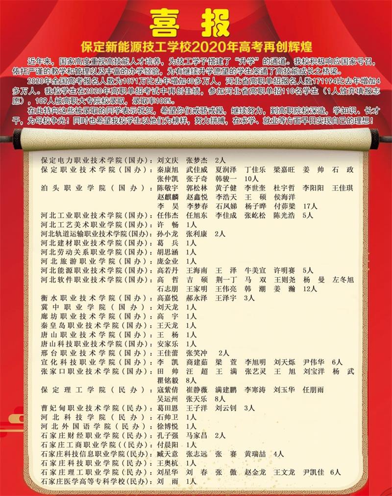 保定新能源技工學校2022年招生簡章 保定新能源技工學校2022年招生簡章